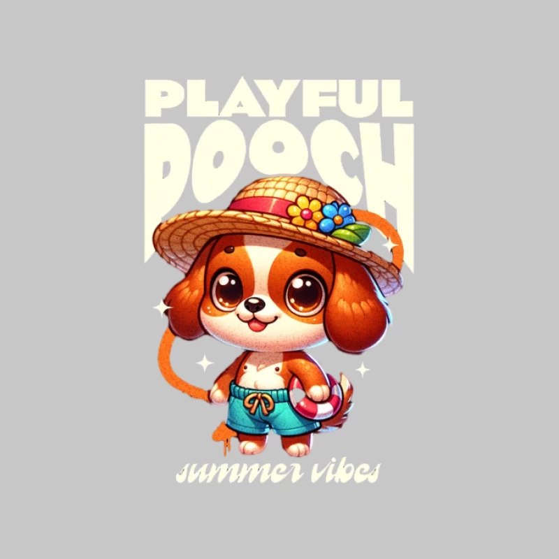 Verspielter Hund im Sommerstil Herren Langarm T-Shirt