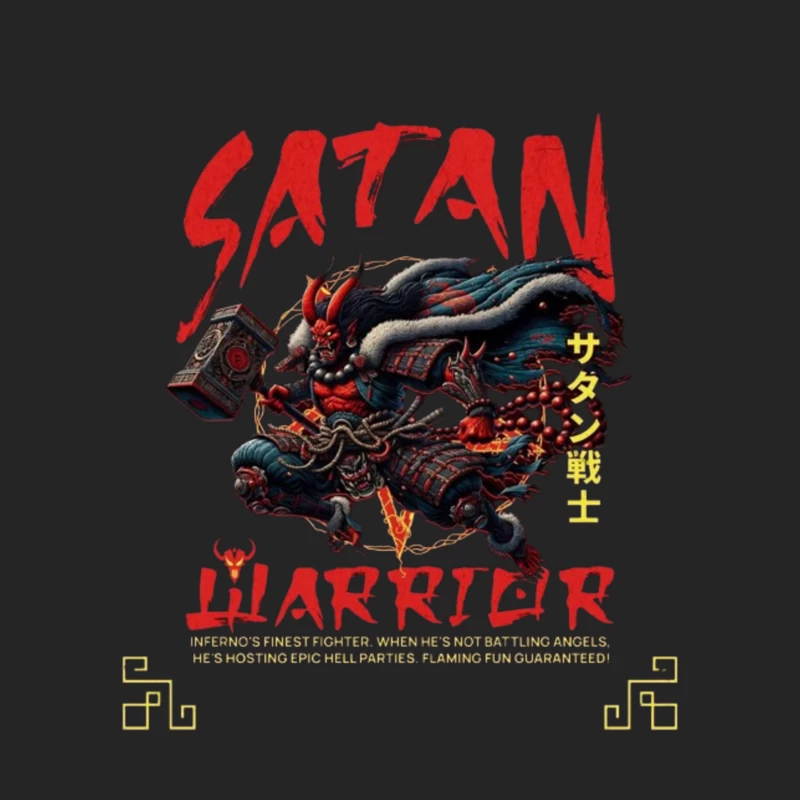 Satan Warrior - Dark Japanese Demon Samurai Art Male Pullover Sweatshirt