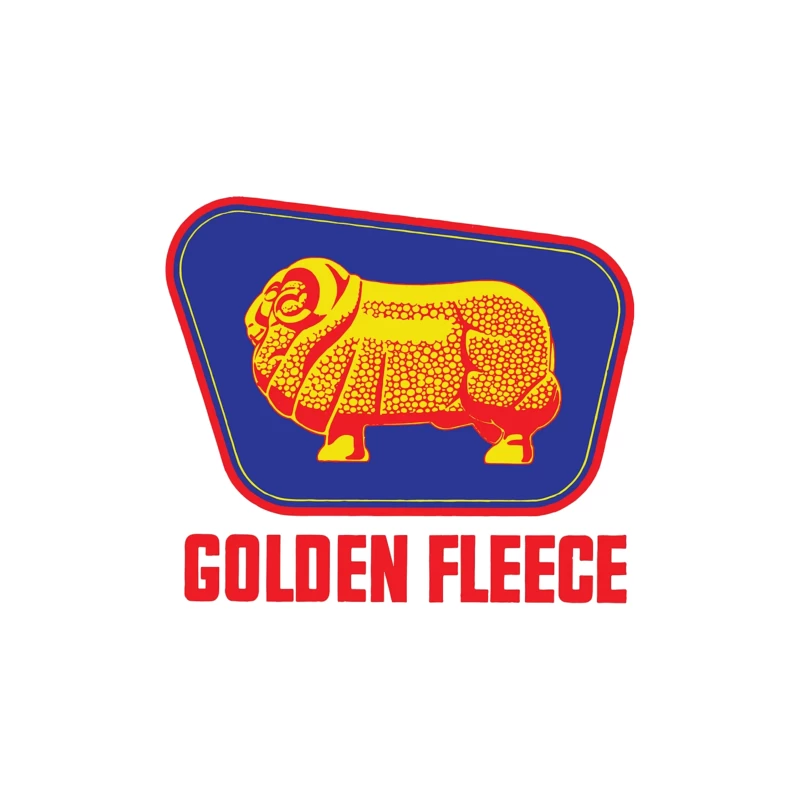 Vintage Golden Fleece Logo with Geometric Sheep Design Throw Pillow