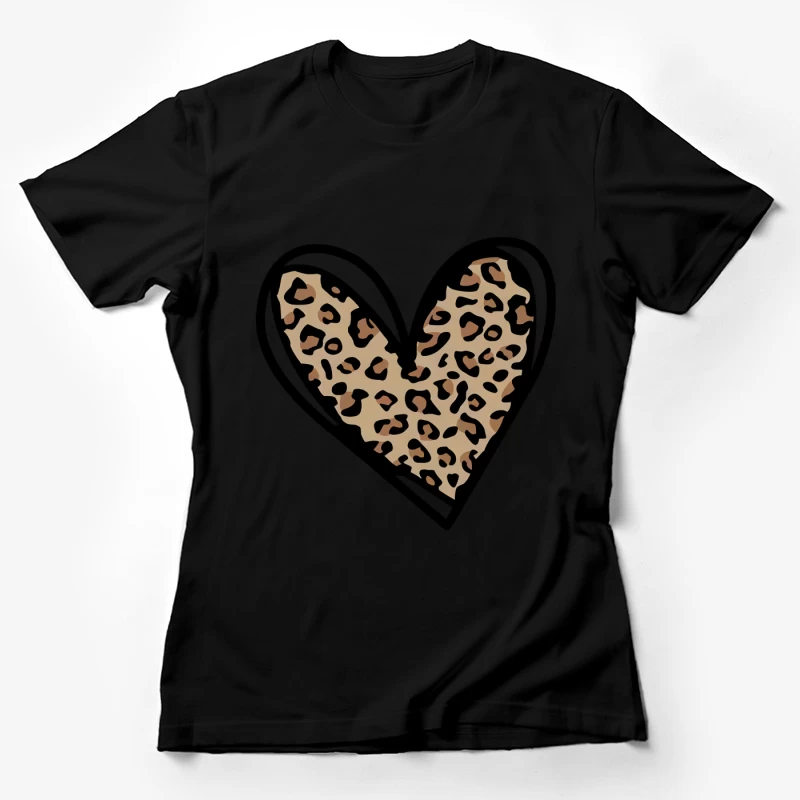 Leopardenmuster Herz Damen T-Shirt
