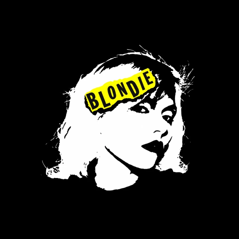 Blondie Band Artistic Logo Design in Black and White Pin