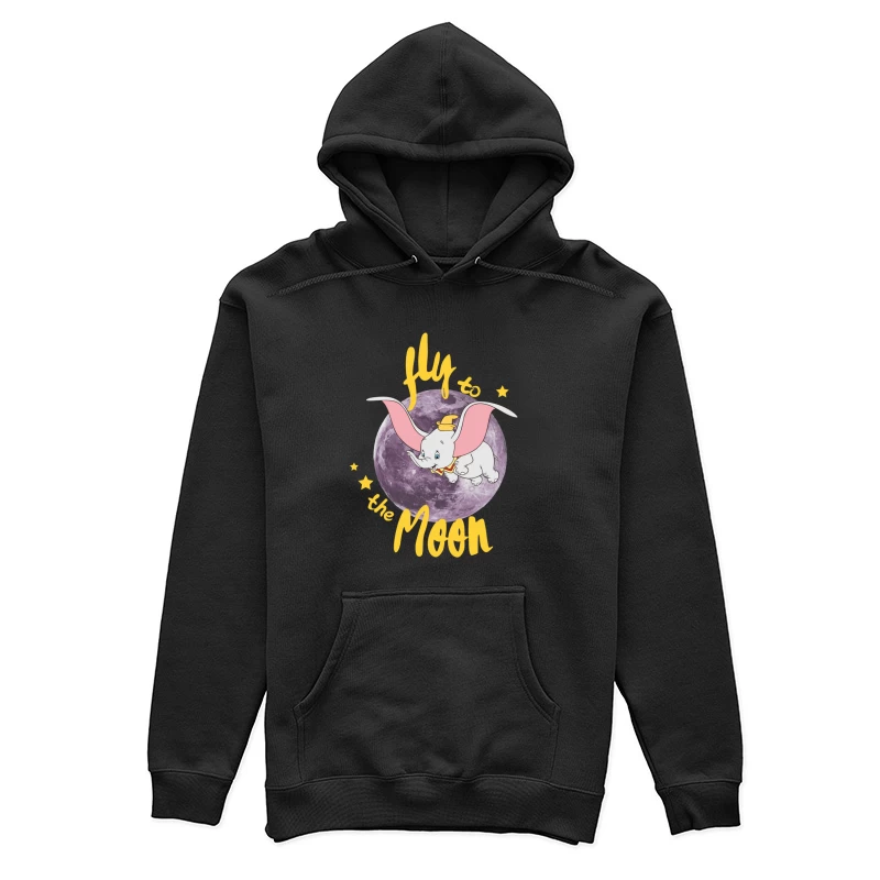 Flieg zum Mond mit dem fliegenden Elefanten Damen Pullover Hoodie