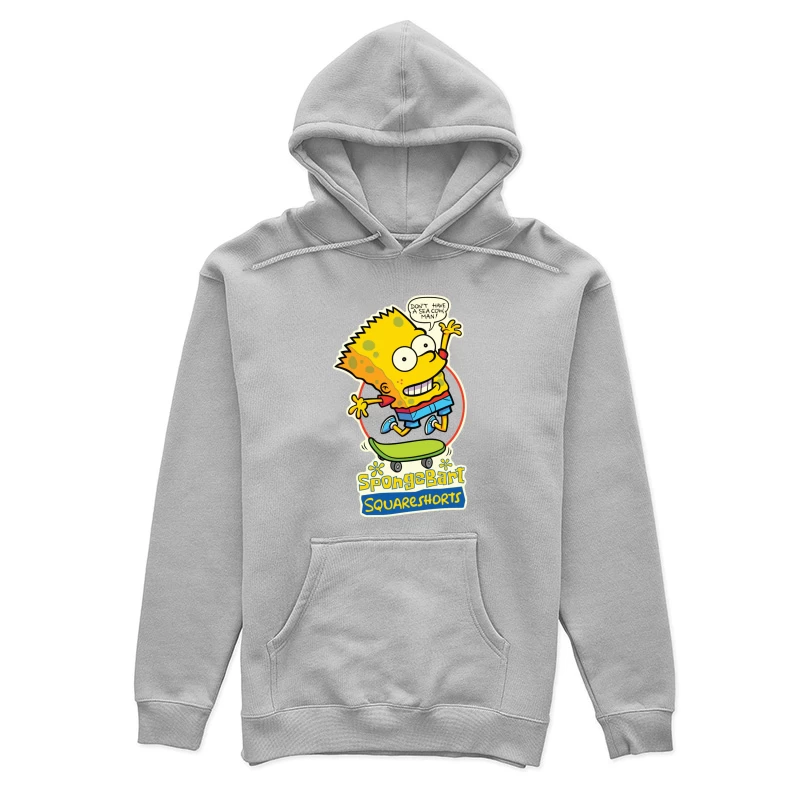 SpongeBart Squareshorts Skateboarding Character Female Pullover Hoodie