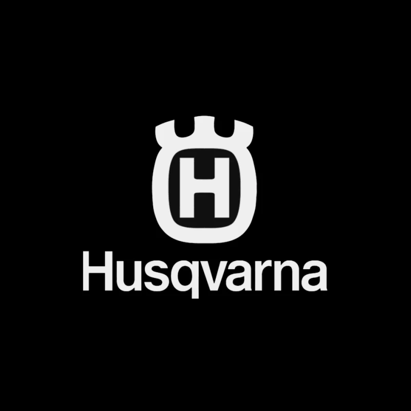 Husqvarna Brand Logo in Black and White Pin