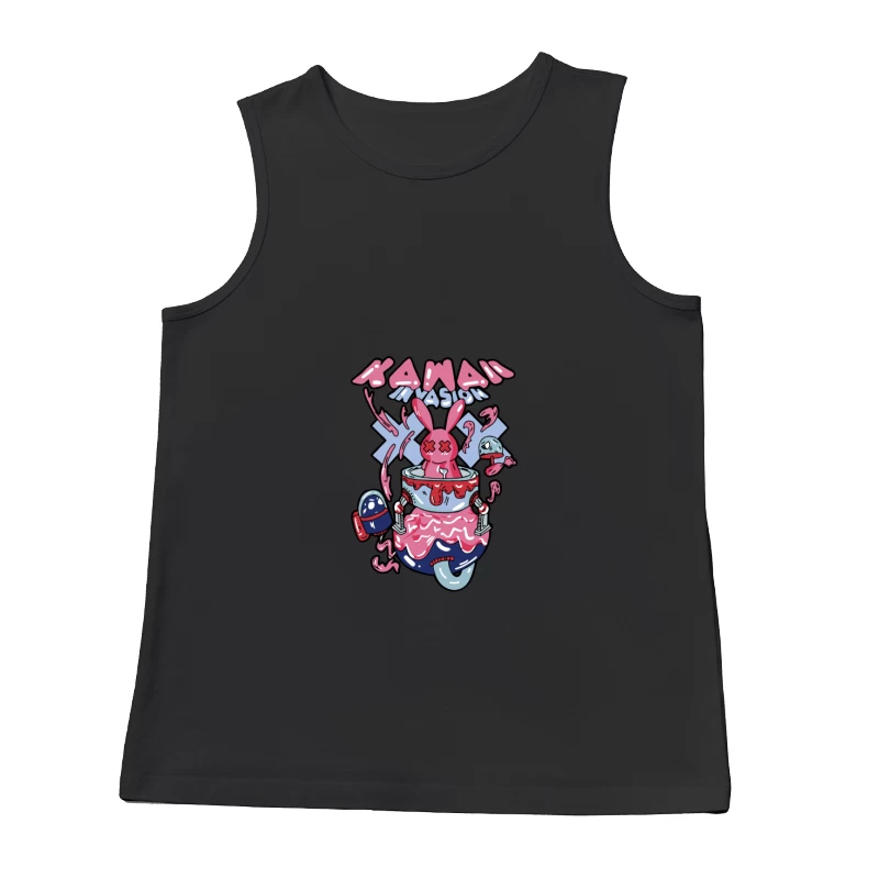 Kawaii-Invasion mit Hasenroboter Herren Tanktops