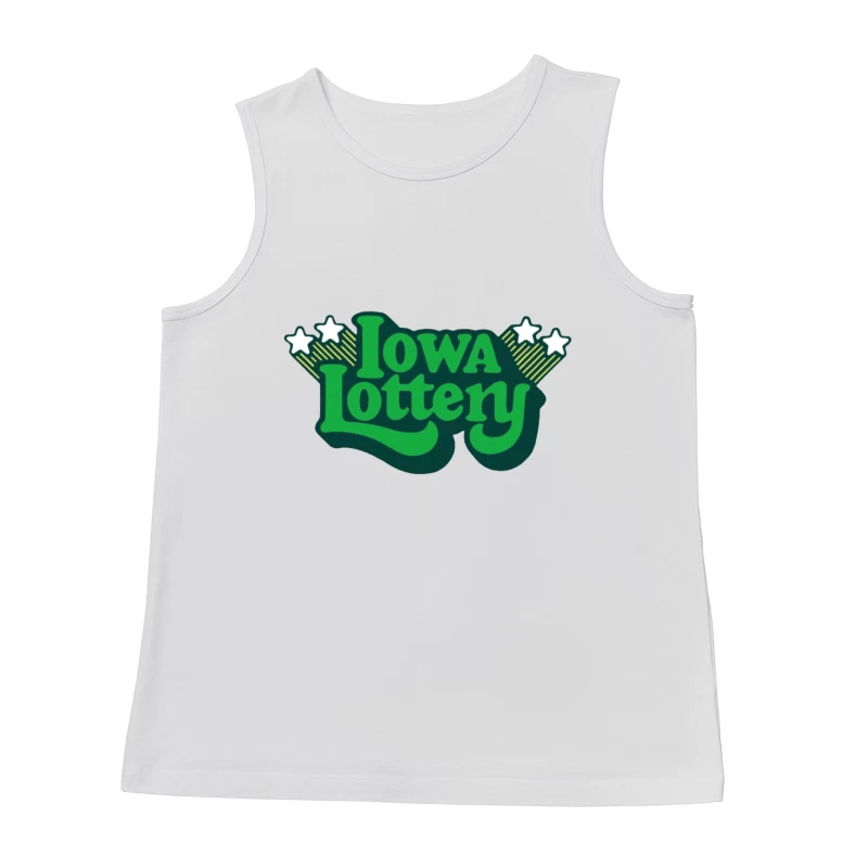 Vintage-Style Iowa Lottery Green Logo with Stars Male Tank Top