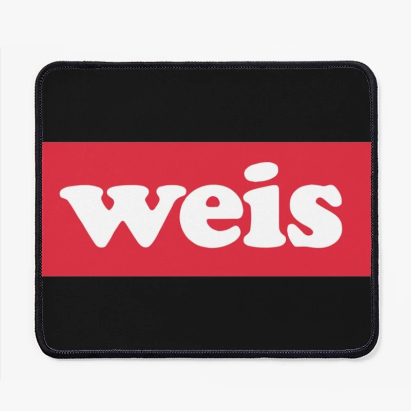 Weis Markets White Logo on Red Background Mouse Pad