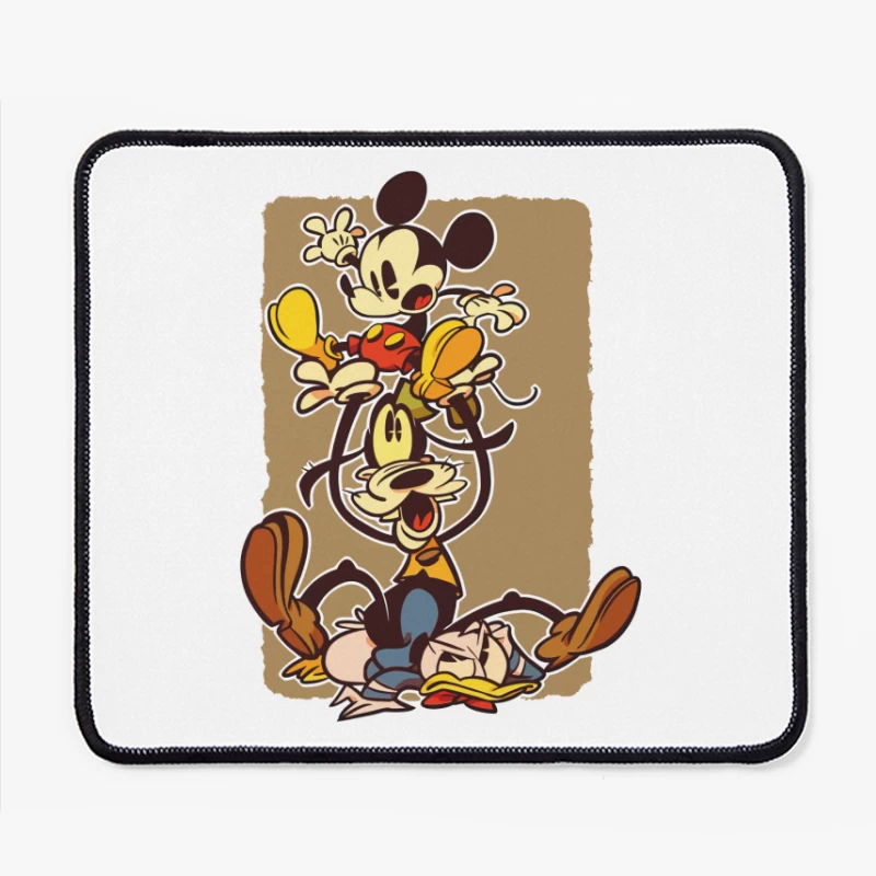 Classic Cartoon Chaos: A Tower of Laughter Mouse Pad