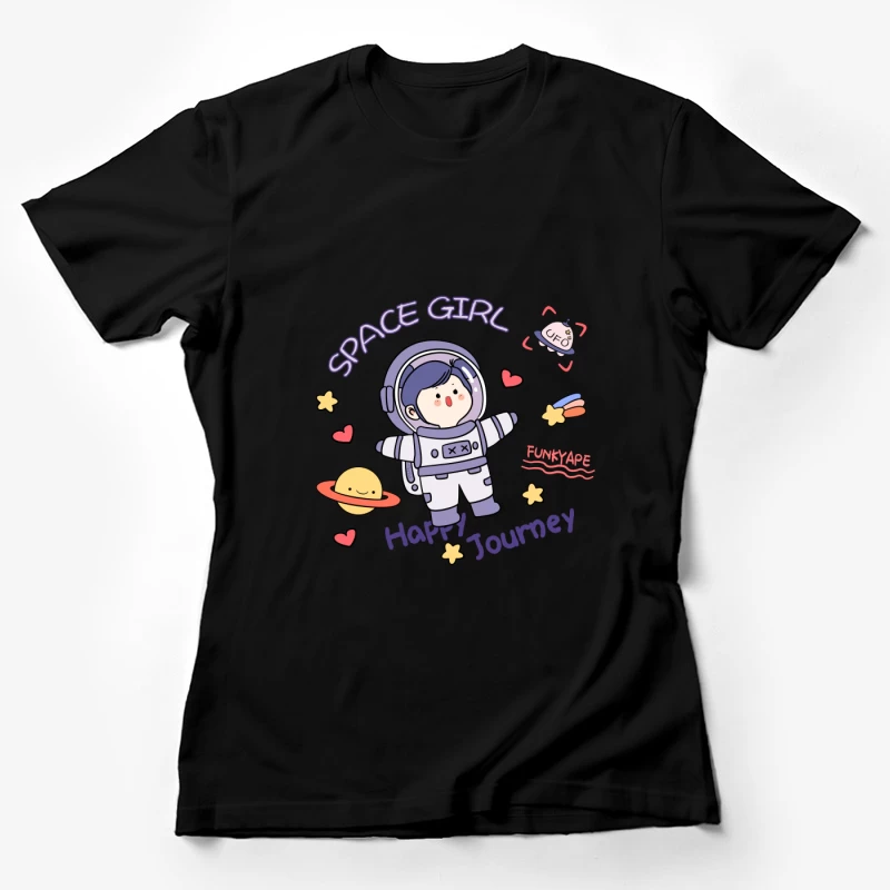 Weltraum-Mädchen auf fröhlicher Reise Damen T-Shirt