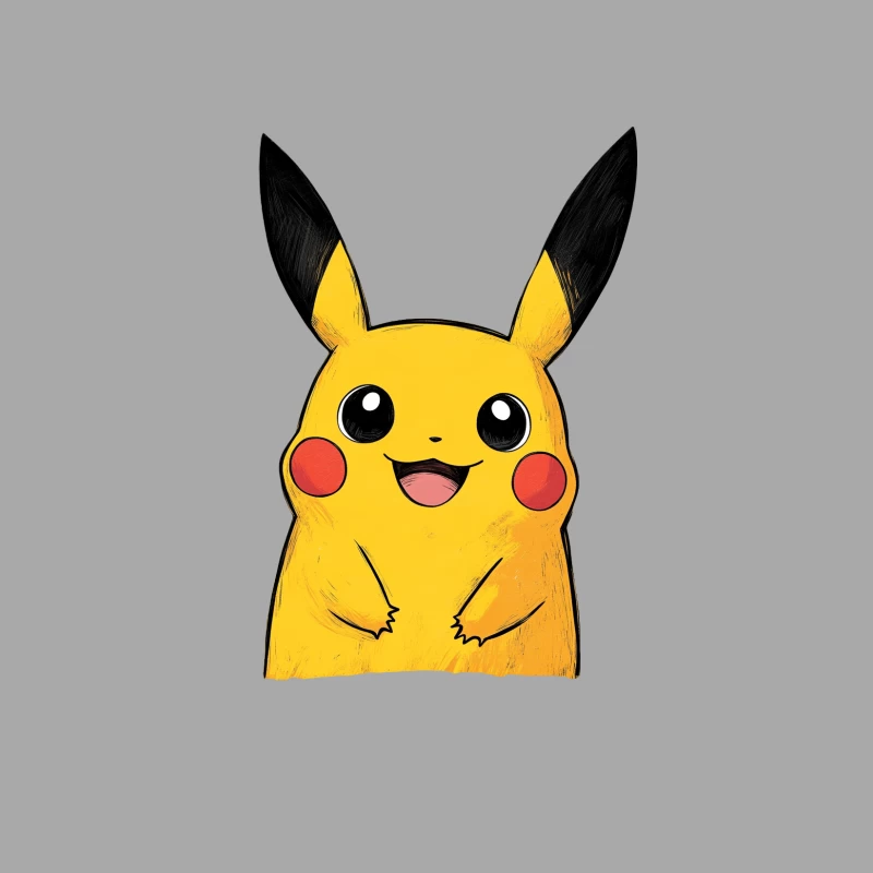 Smiling Pikachu: Iconic Yellow Pokemon Mascot Female Pullover Hoodie