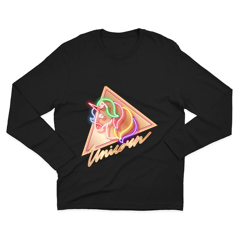 Élégant Néon Licorne Homme Manches Longues T-Shirt