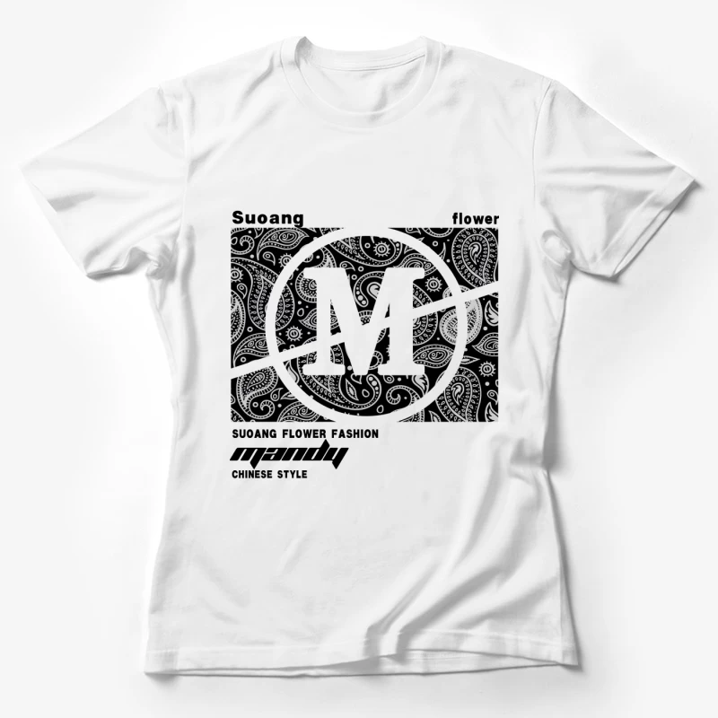Paisley Muster mit Buchstaben Damen T-Shirt