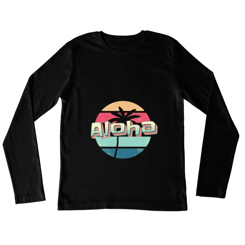 Conception Vintage Aloha avec Palmier Femme Manches Longues T-Shirt