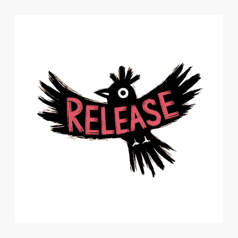 Artistic Bird Illustration: Release and Freedom Pin