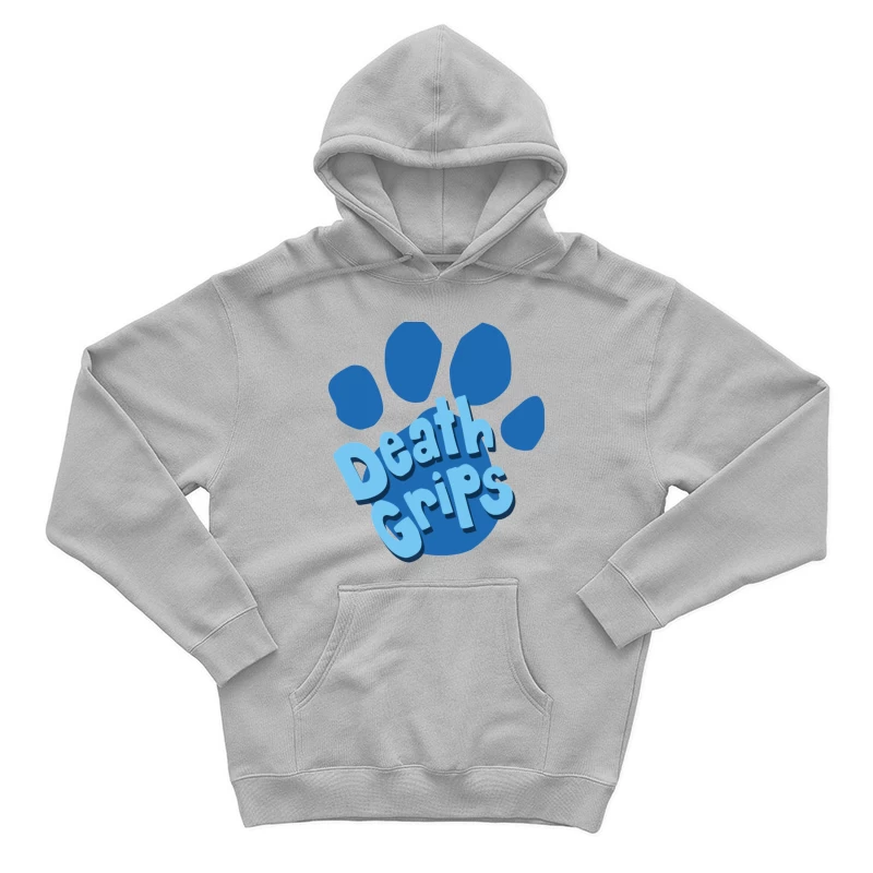 Death Grips Blue Paw Print Logo Design Male Pullover Hoodie