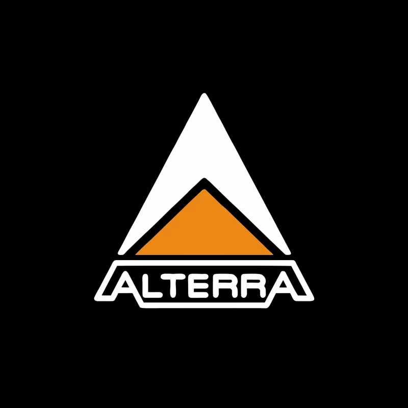 Alterra Corporate Logo with Orange Triangle Design Tapestry