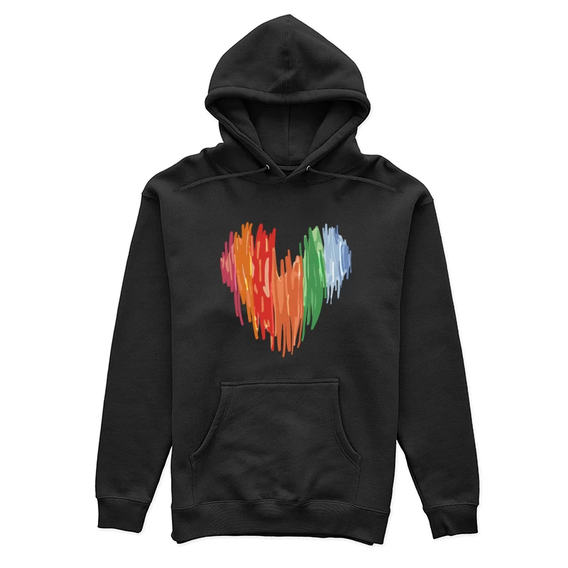 Abstraktes Regenbogen-Herz Damen Pullover Hoodie
