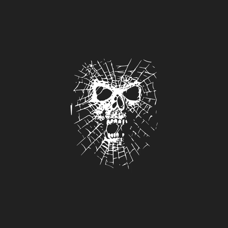 Skull Biker Chopper Skull Goth Emo Metal Punk Spider Web Bucket Hat