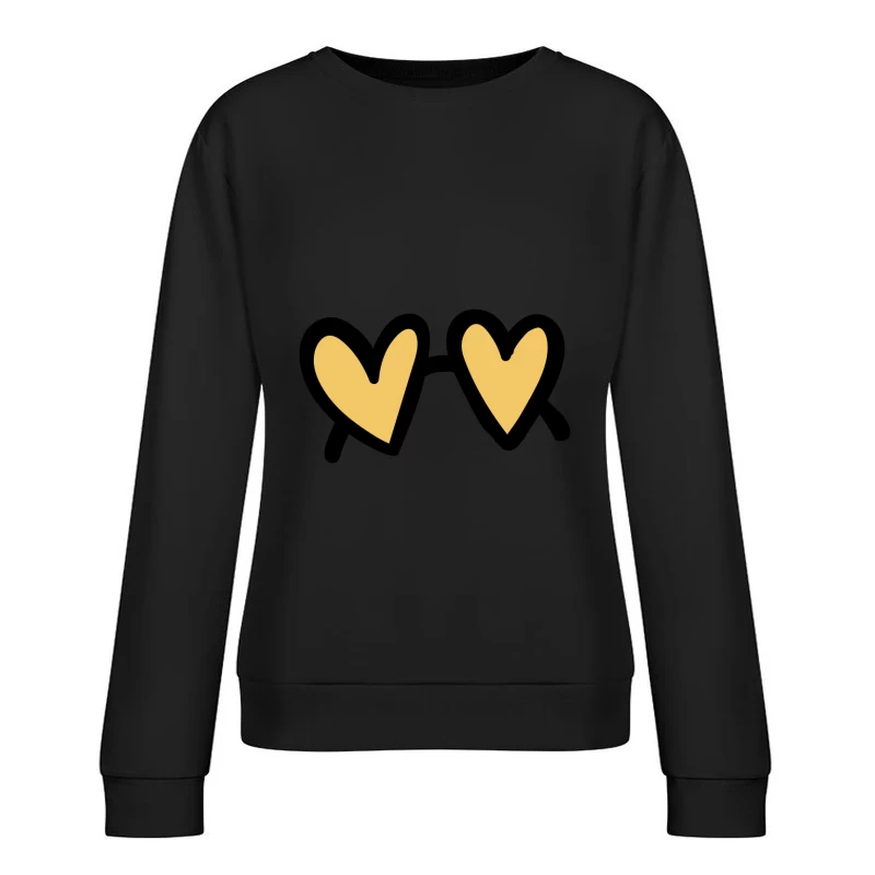 Lunettes de cœur stylisées Femme Sweat-shirt à enfiler