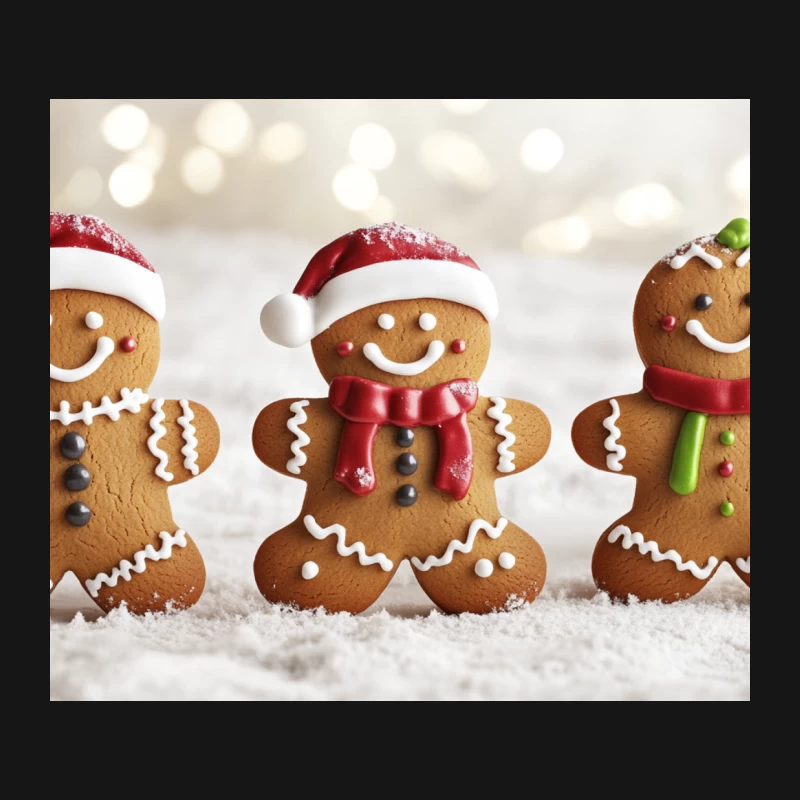 Festive Gingerbread Men with Santa Hats: Cheerful Christmas Cookies Mouse Pad
