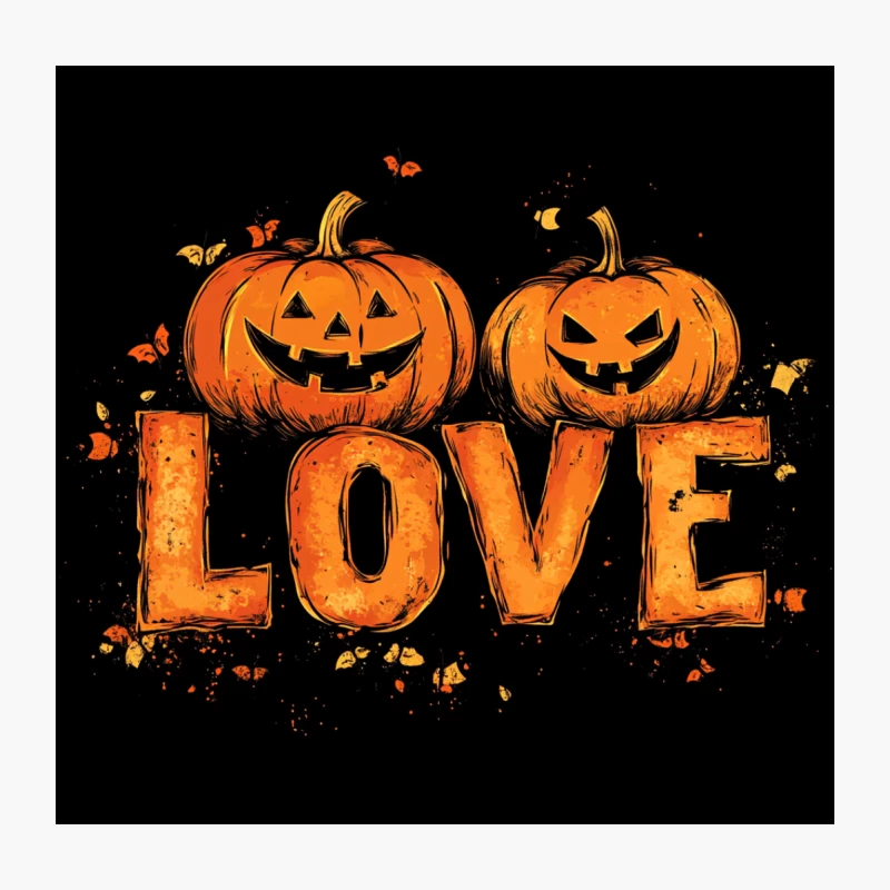 Spooky Halloween Love with Jack-o-Lanterns Throw Pillow