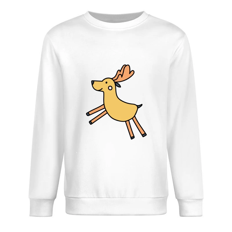 Cerf mignon sautant joyeusement Homme Sweat-shirt à enfiler
