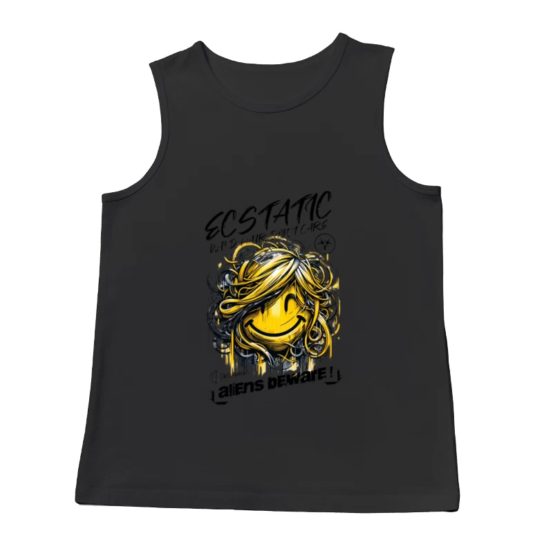 Lächelnde, abstrakte, emoji, künstlerische Skizze Herren Tanktops
