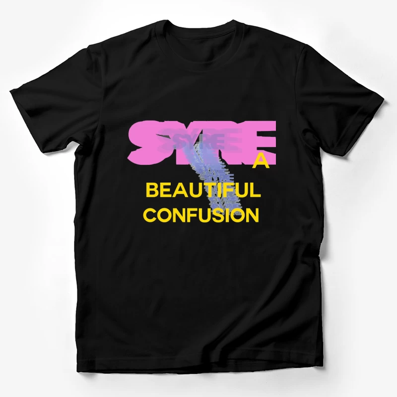 Beautiful Confusion: Abstract Typography Design Male T-Shirt