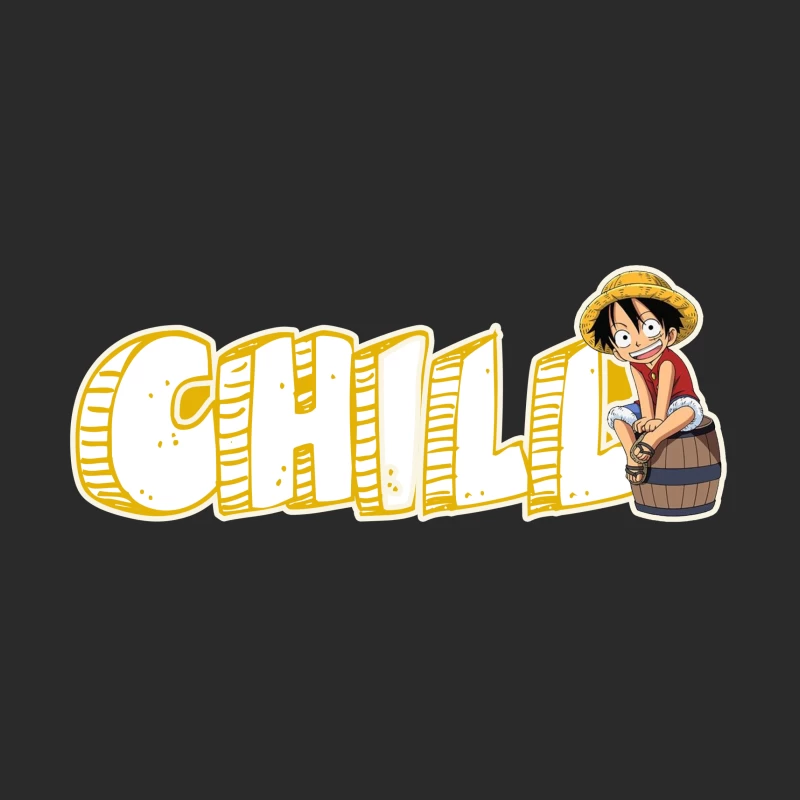 Chill Anime Illustration of Luffy from One Piece Baseball Cap