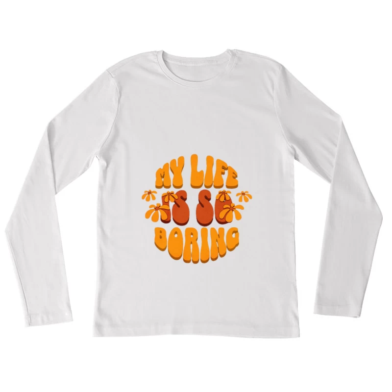 Lustiges Retro-Design mit Blumen Damen Langarm T-Shirt
