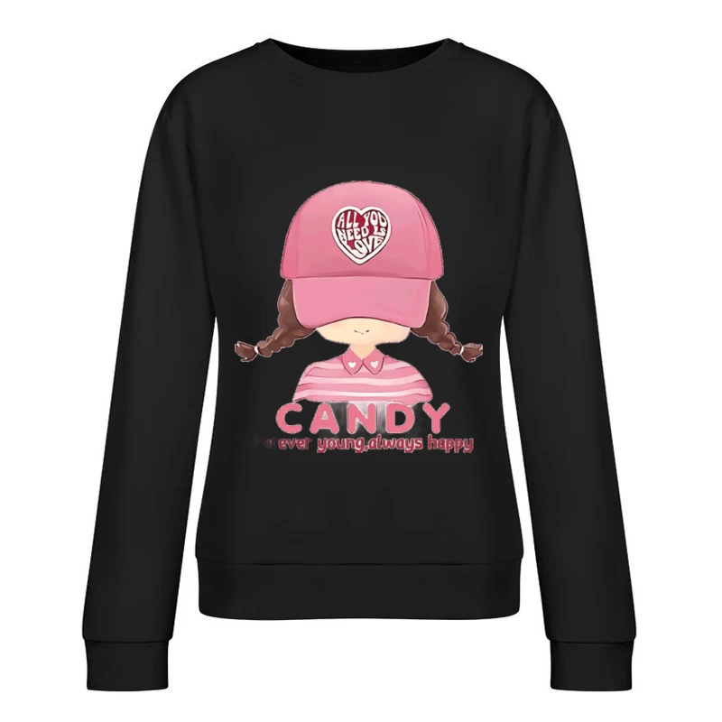 Candy Mädchen mit Mütze Damen Pullover Sweatshirt