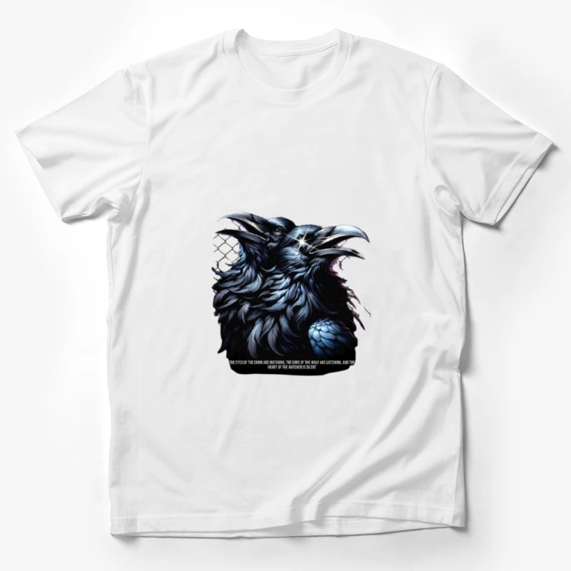 Gothic Raven Art with Game of Thrones Quote Male T-Shirt