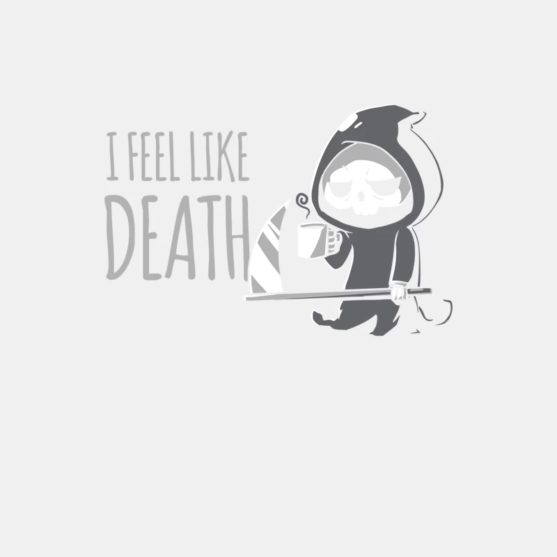 Humorous Cartoon of Grim Reaper Feeling Like Death Male Tank Top