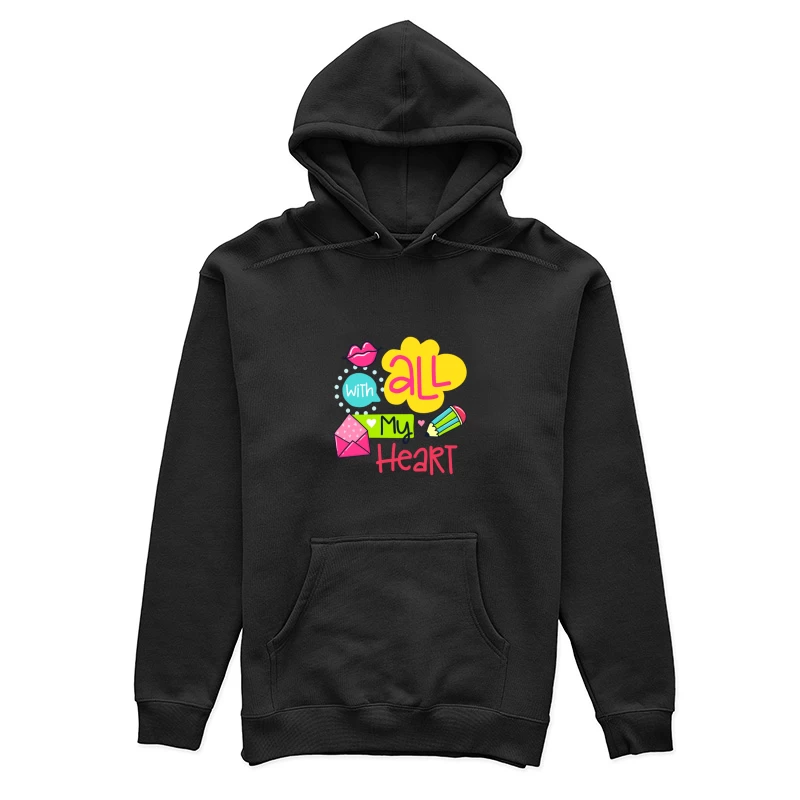 Design coloré avec cœur et crayon Femme Sweat à capuche