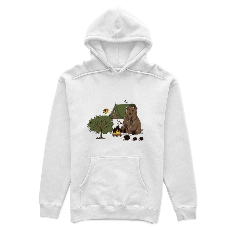 Gemütlicher Bär am Lagerfeuer Damen Pullover Hoodie
