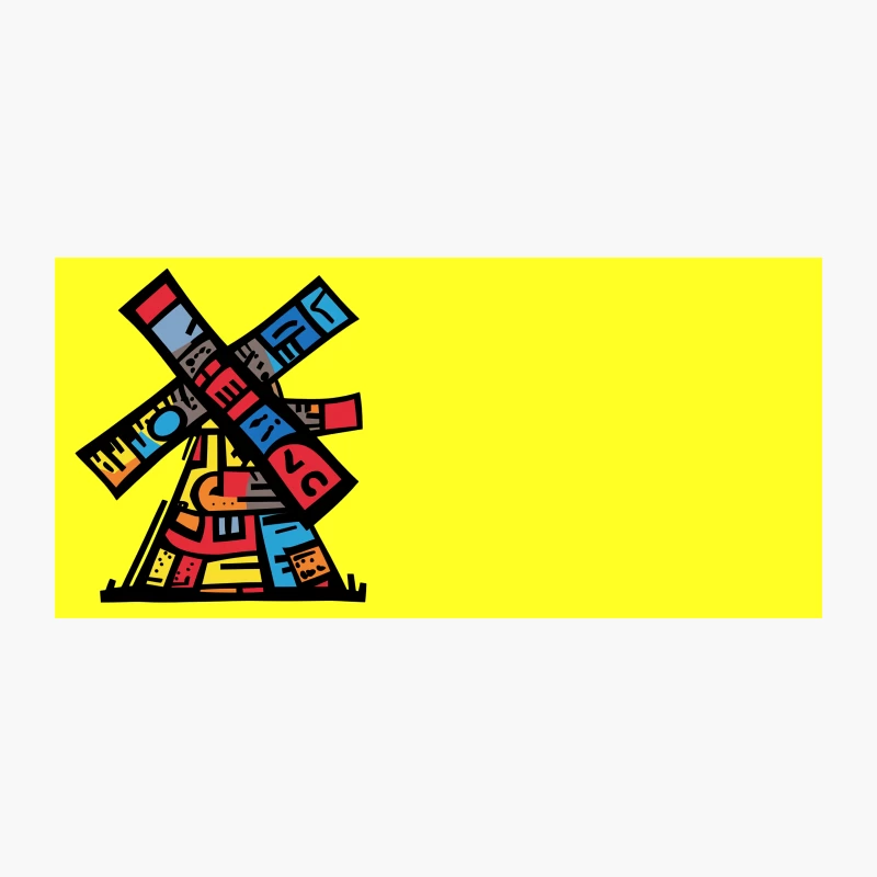 Colorful Abstract Geometric Windmill Design Coffee Mug