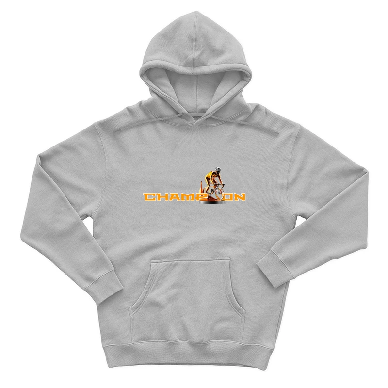 Champion Cycling Sports Logo with Trophy Cyclist Male Pullover Hoodie