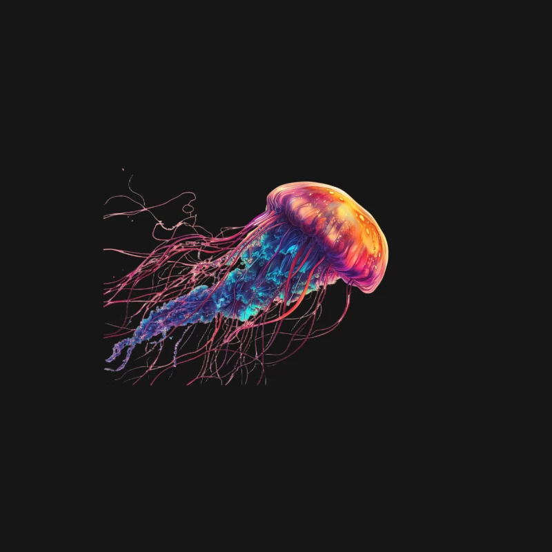 Vibrant Abstract Jellyfish: A Colorful Ocean Masterpiece Male Long Sleeve T-Shirt