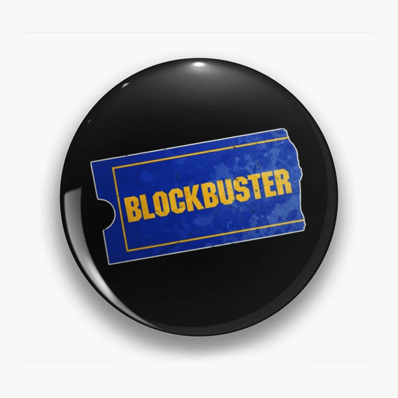 Vintage Blockbuster Video Rental Store Logo Ticket Pin