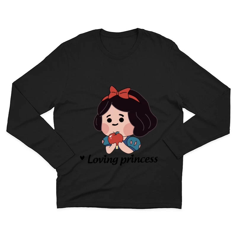 Liebenswerte Prinzessin mit Apfel Herren Langarm T-Shirt