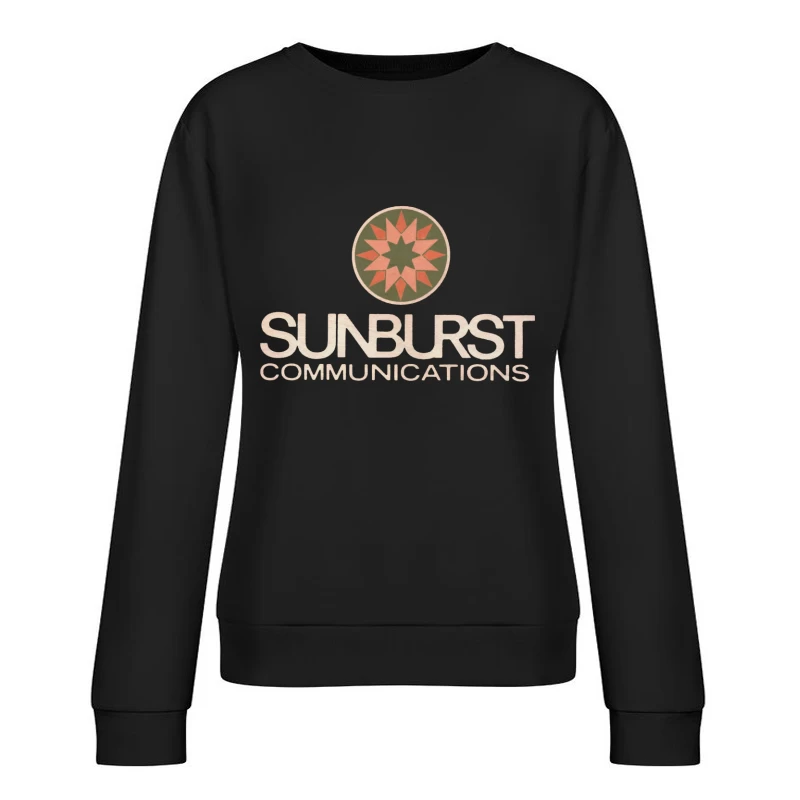 Sunburst Communications Vintage Corporate Logo Design Female Pullover Sweatshirt