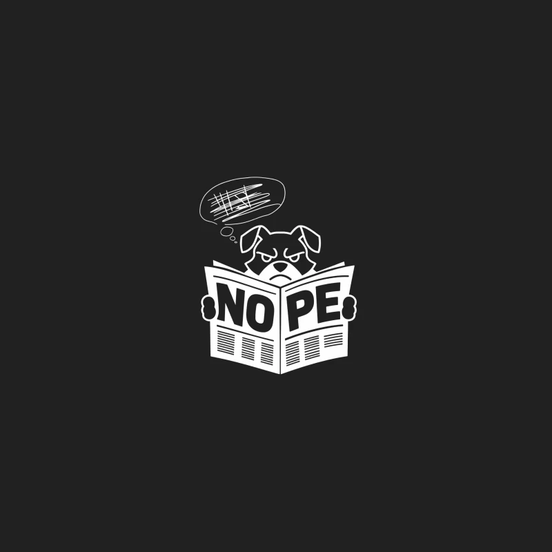 Skeptical Cartoon Dog Reading 'Nope' Newspaper Bucket Hat