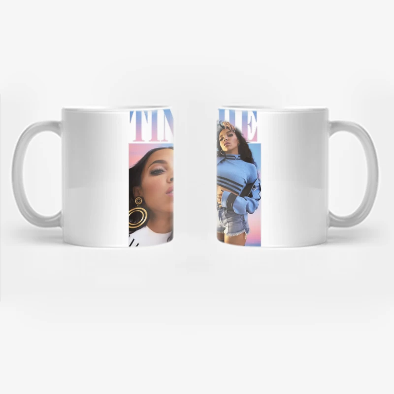 Stylish R&B Album Cover Featuring Modern Fashion and Glamour Portrait Coffee Mug