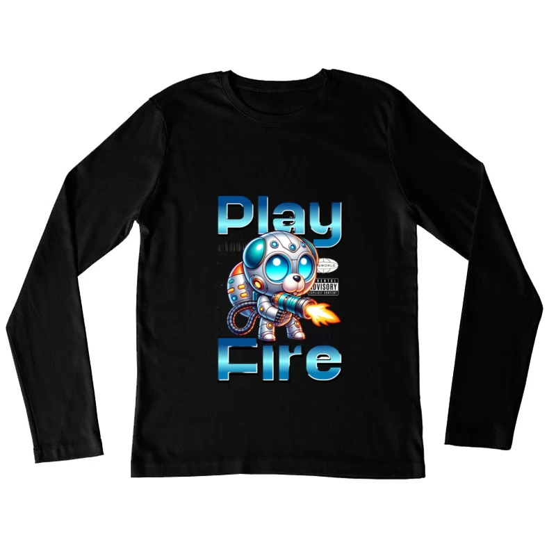 Roboter-Hund mit Flammenwerfer Damen Langarm T-Shirt