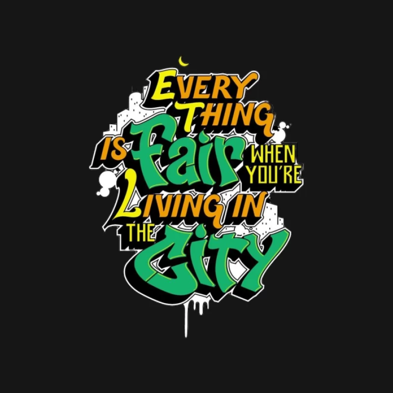 Graffiti-Stil Zitat über das Stadtleben Damen T-Shirt
