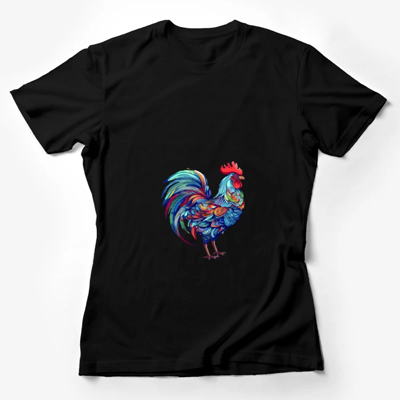 Bunter Hahn Kunstwerk Damen T-Shirt