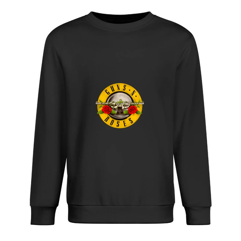 Guns N' Roses Classic Rock Band Logo with Pistols and Roses Male Pullover Sweatshirt