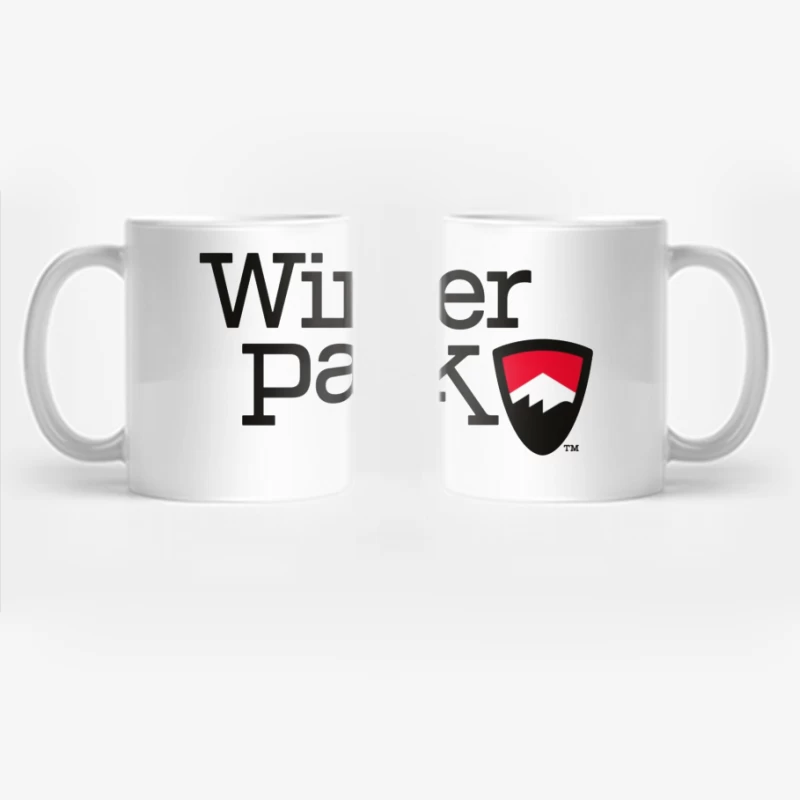 Winter Park Resort Logo with Mountain Shield Design Coffee Mug