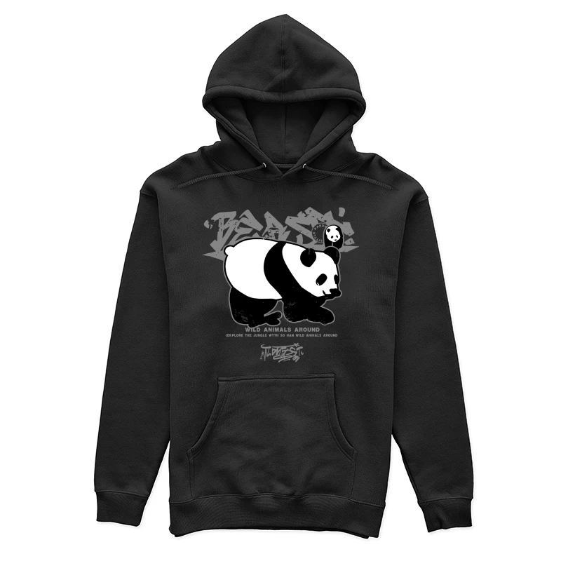 Panda-Graffiti: Wilde Tiere im Dschungel Damen Pullover Hoodie