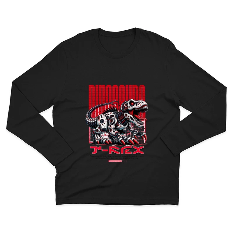 Design de T-Rex Dinosaure Robot Homme Manches Longues T-Shirt